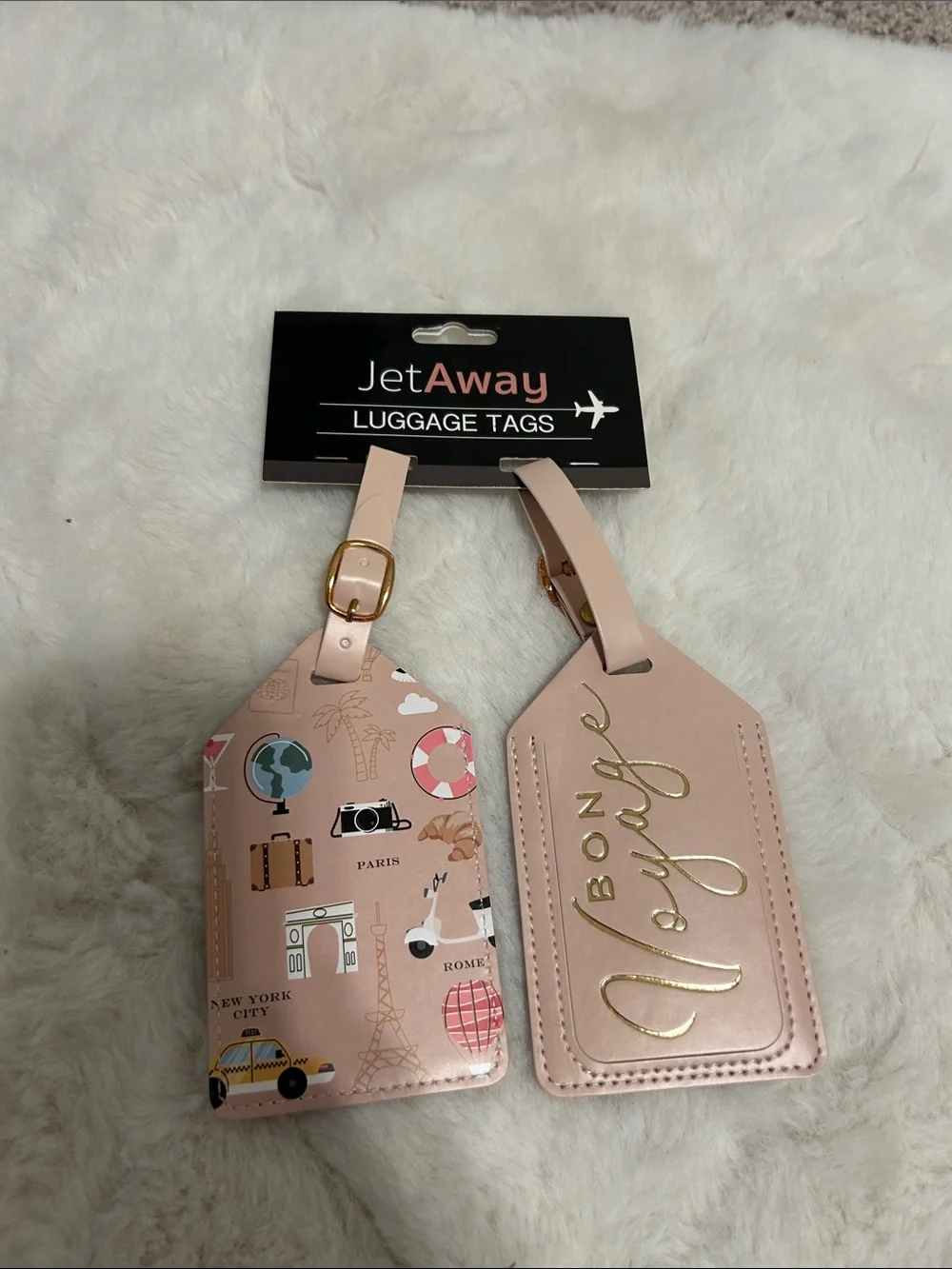JetAway Pink Travel Luggage Tag Set - Bon Voyage Designs